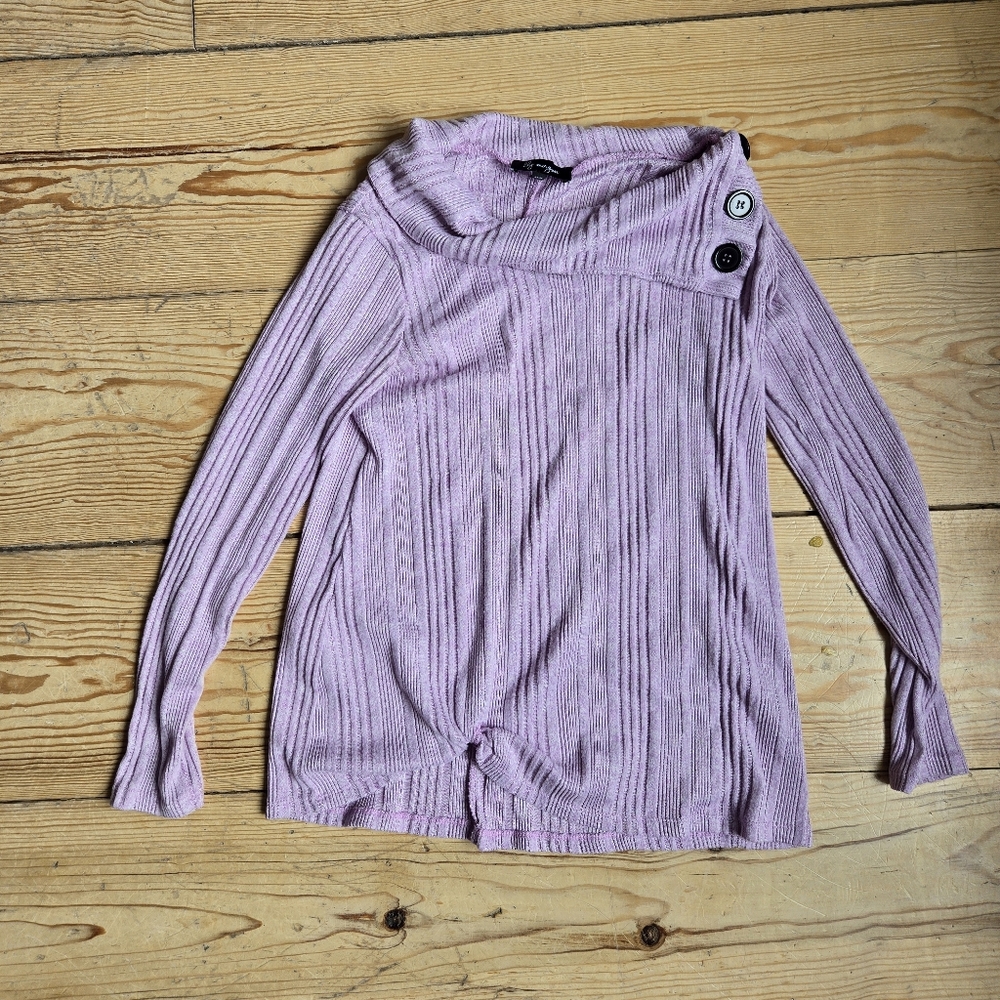 Lilly Morgan Pink Ribbed Cowl Neck Sweater M/M